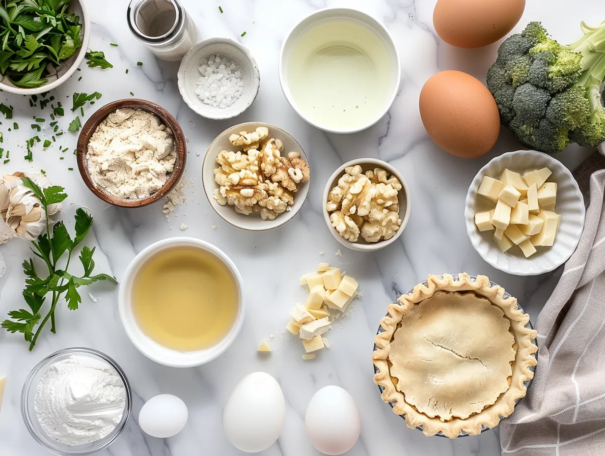 A delightful display of fresh ingredients ready for Creamy Turkey Pot Mini Pies.