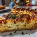 Beautiful Christmas Morning Quiche Close-Up