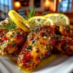 Beautiful Lemon Pepper Wings on white plate