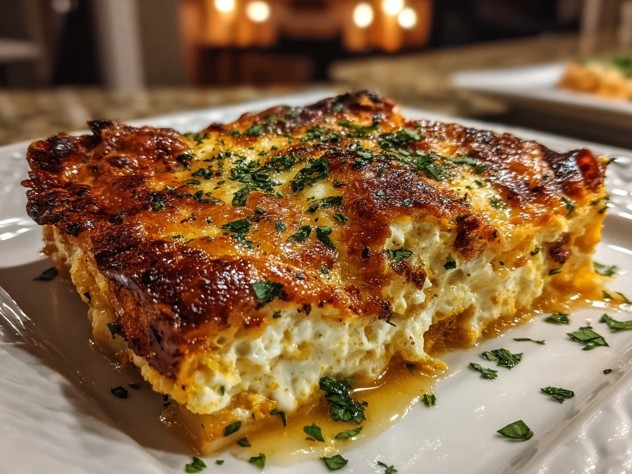 Butternut Squash Lasagna freshly baked and plated for serving