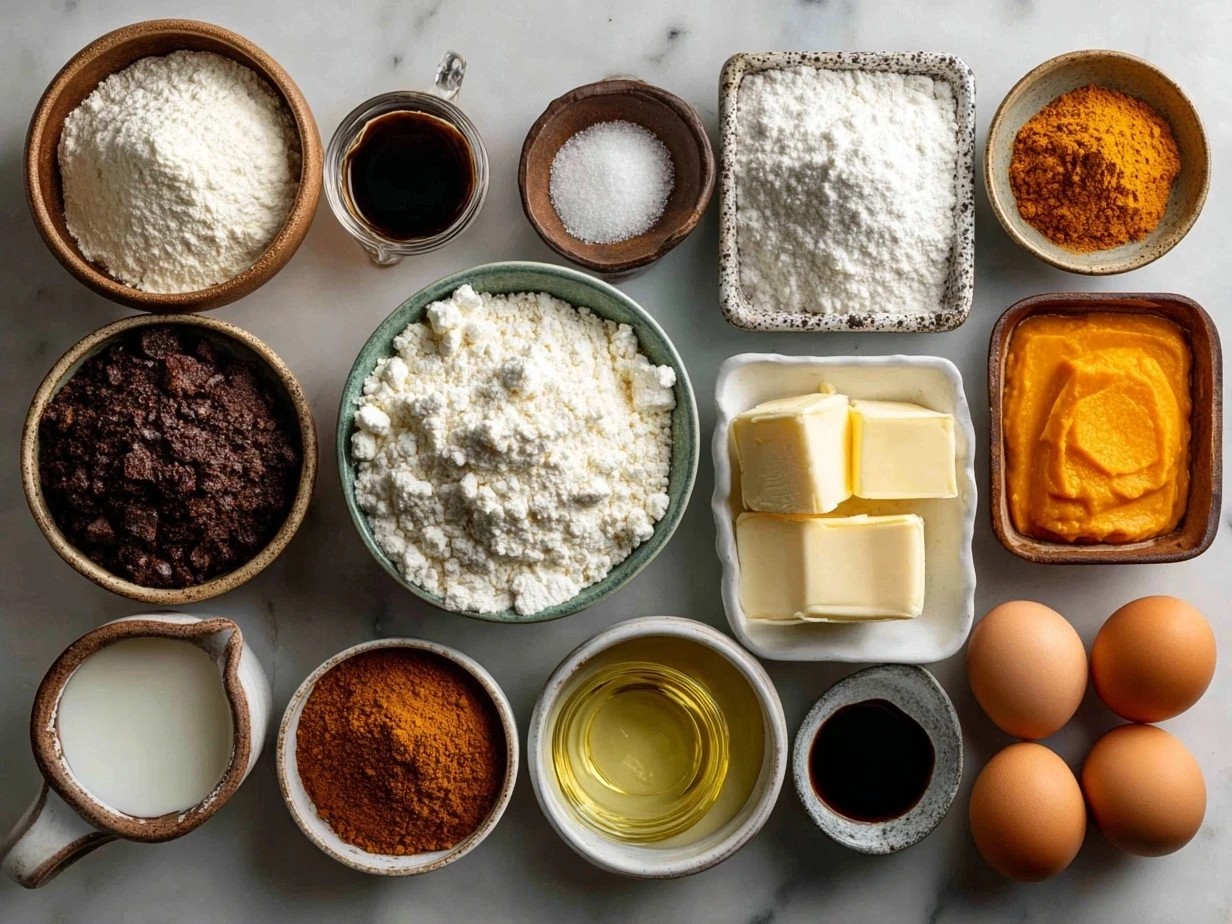 Ingredients for Butternut Squash Lasagna laid out on a kitchen counter