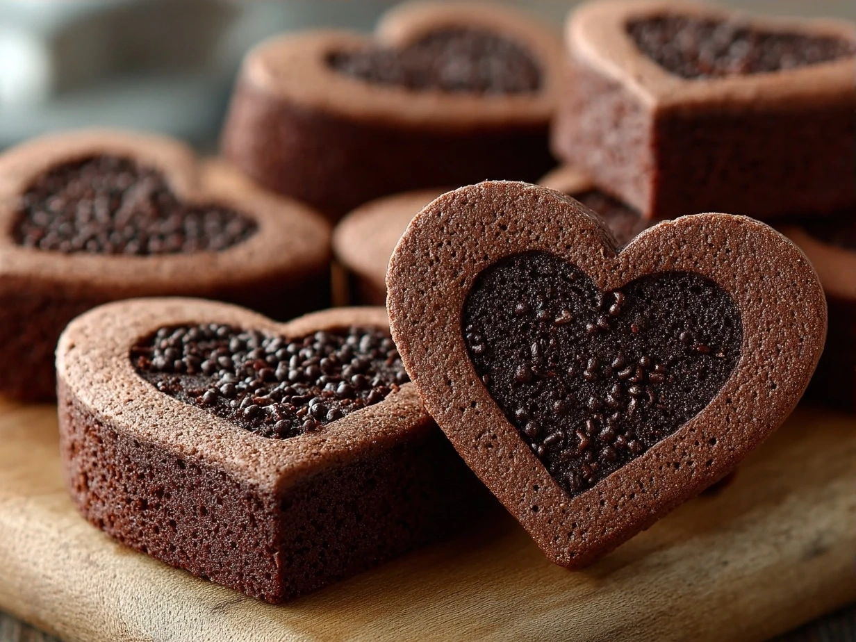 Beautifully decorated Chocolate Cut-Out Heart Cookies displayed on a plate