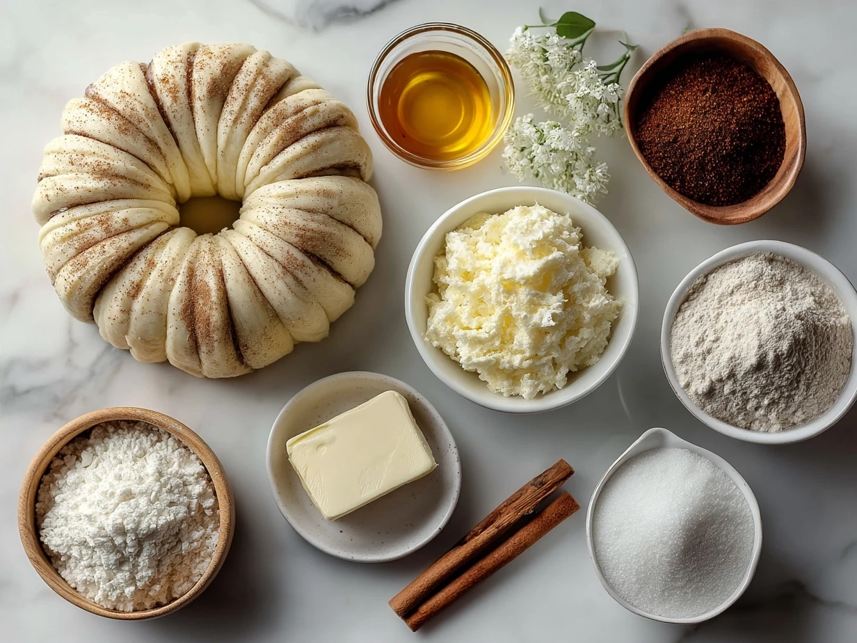Ingredients for Cinnamon Roll Pull-Apart Wreath