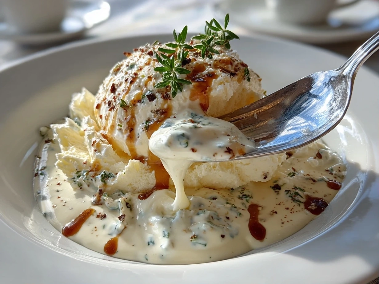Close-up of creamy horseradish sauce