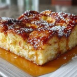 Close-up of freshly prepared French Toast Bake