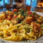 Close-up of homemade Cajun Chicken Pasta