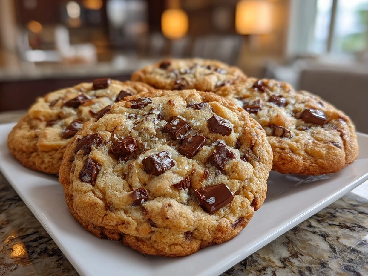 Close-up of Homemade Chocolate Chip Cookies