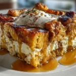 Close-up of Pumpkin Spice French Toast Casserole