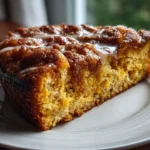 Close-up slight angle of freshly prepared Butternut Squash-Apple Coffee Cake