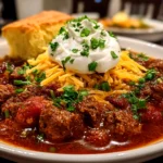 Comforting slow cooker chili close-up
