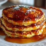 Cozy homemade Pumpkin Spice Pancakes on white plate