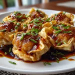 Delicious Spicy Wontons in Chilli Sauce Served