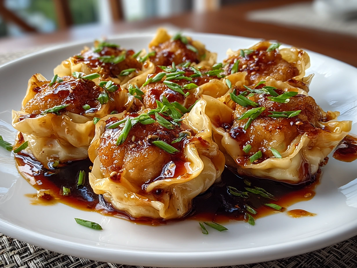 Delicious Spicy Wontons in Chilli Sauce Served
