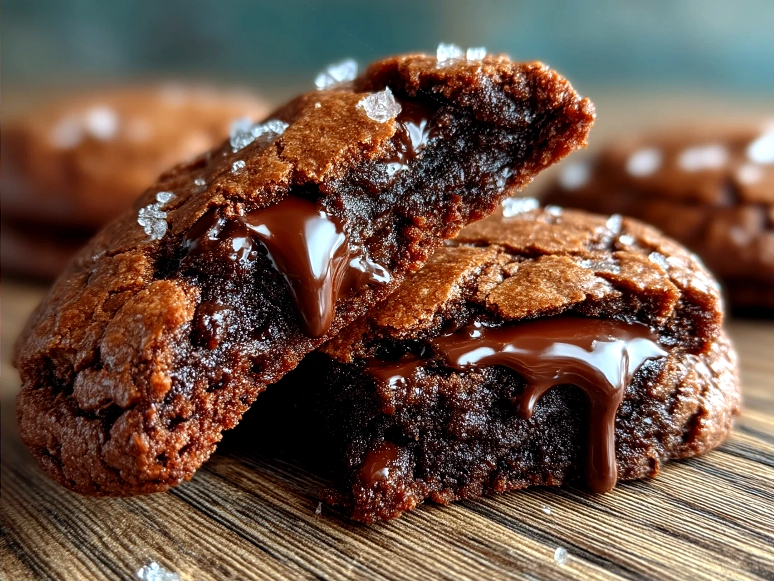 Served Double Chocolate Cookies on a white platter with milk