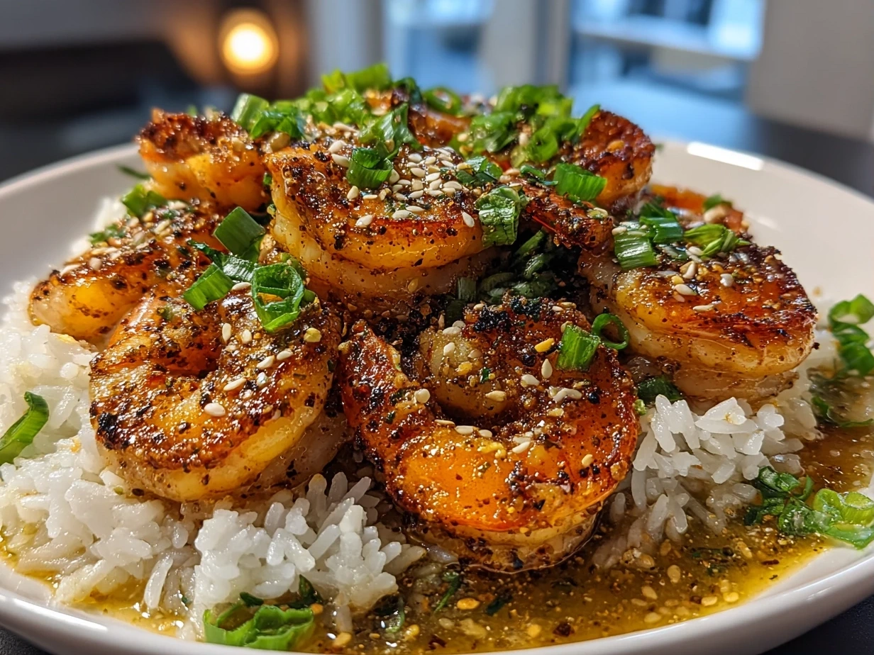 Fresh Garlic Shrimp Bowl Ready to Serve