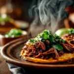 Freshly prepared Birria Tacos with rich inviting texture