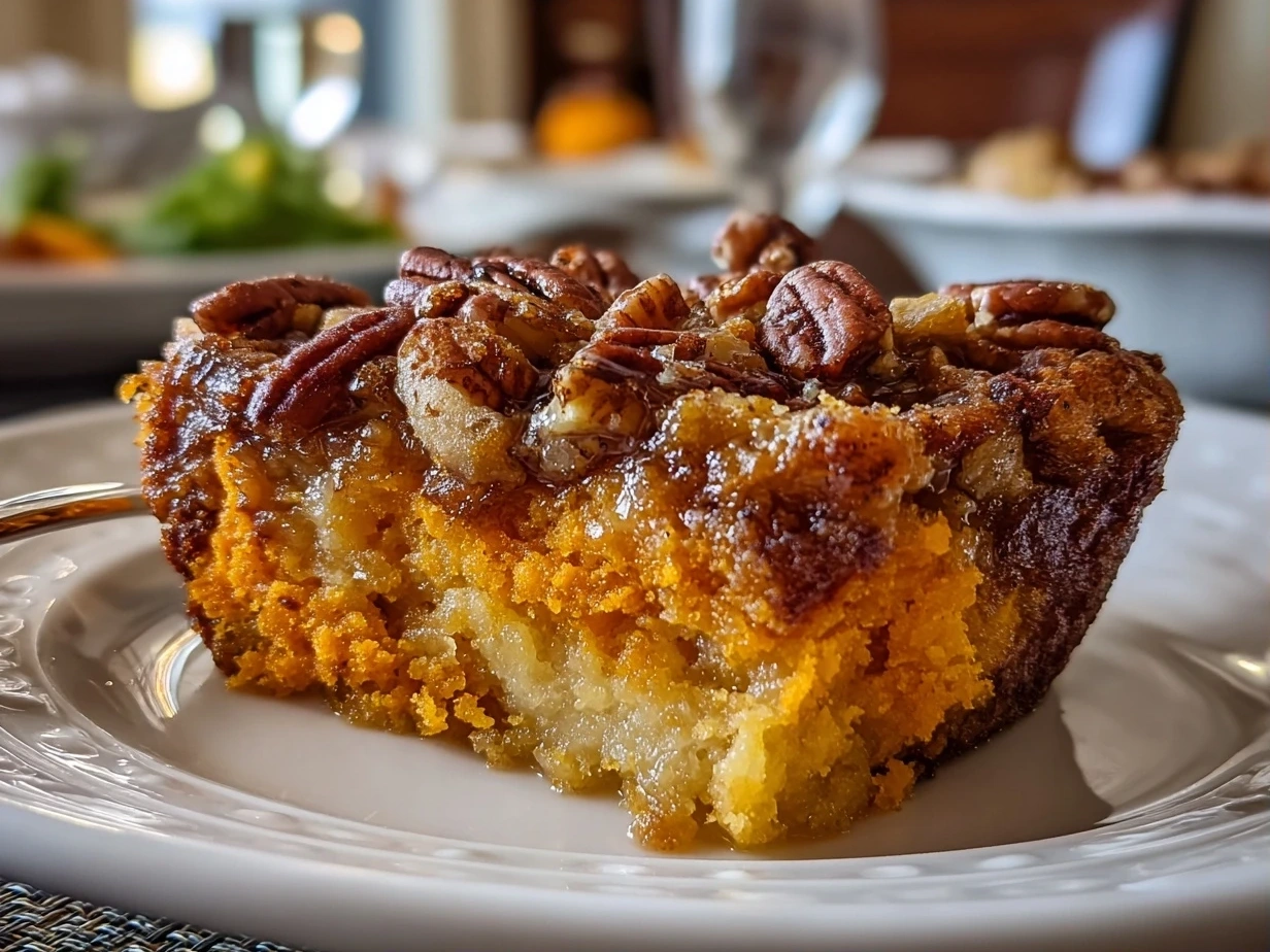 Freshly prepared sweet potato casserole