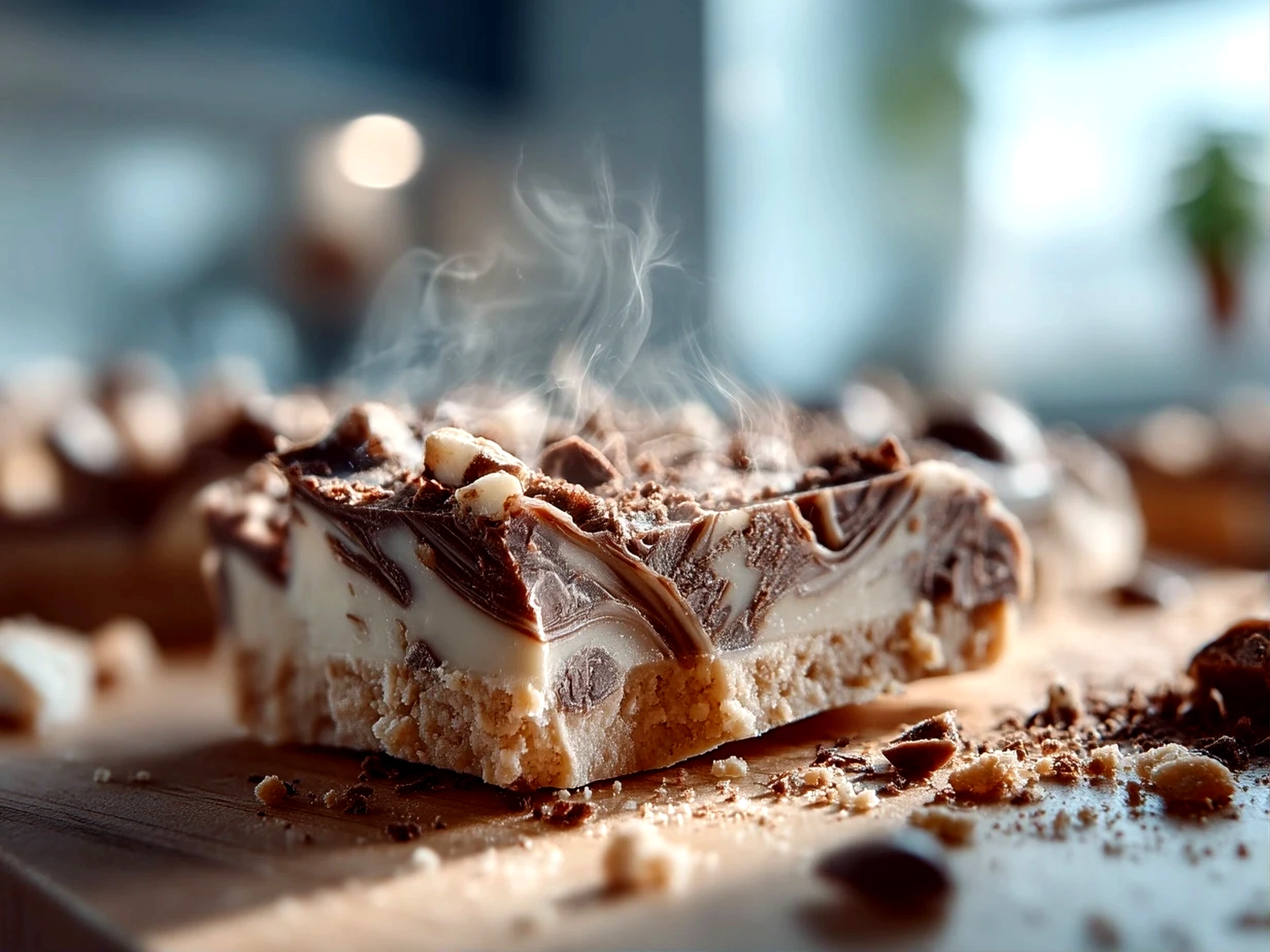 Homemade Chocolate Greek Yogurt Bark Close-up