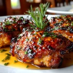 Homemade Honey Garlic Chicken Thighs Close-up