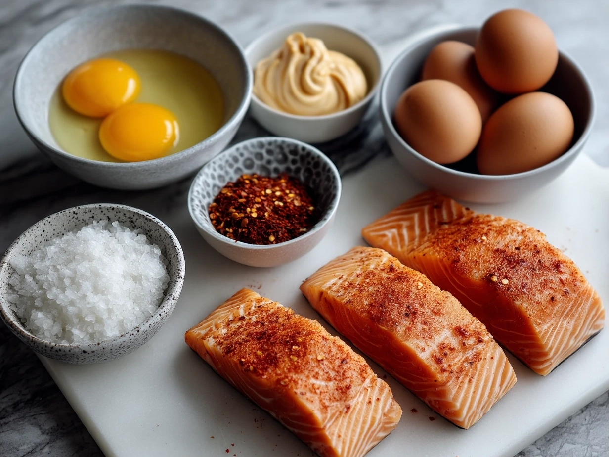 Ingredients for Air Fryer Salmon Bowl With Spicy Mayo