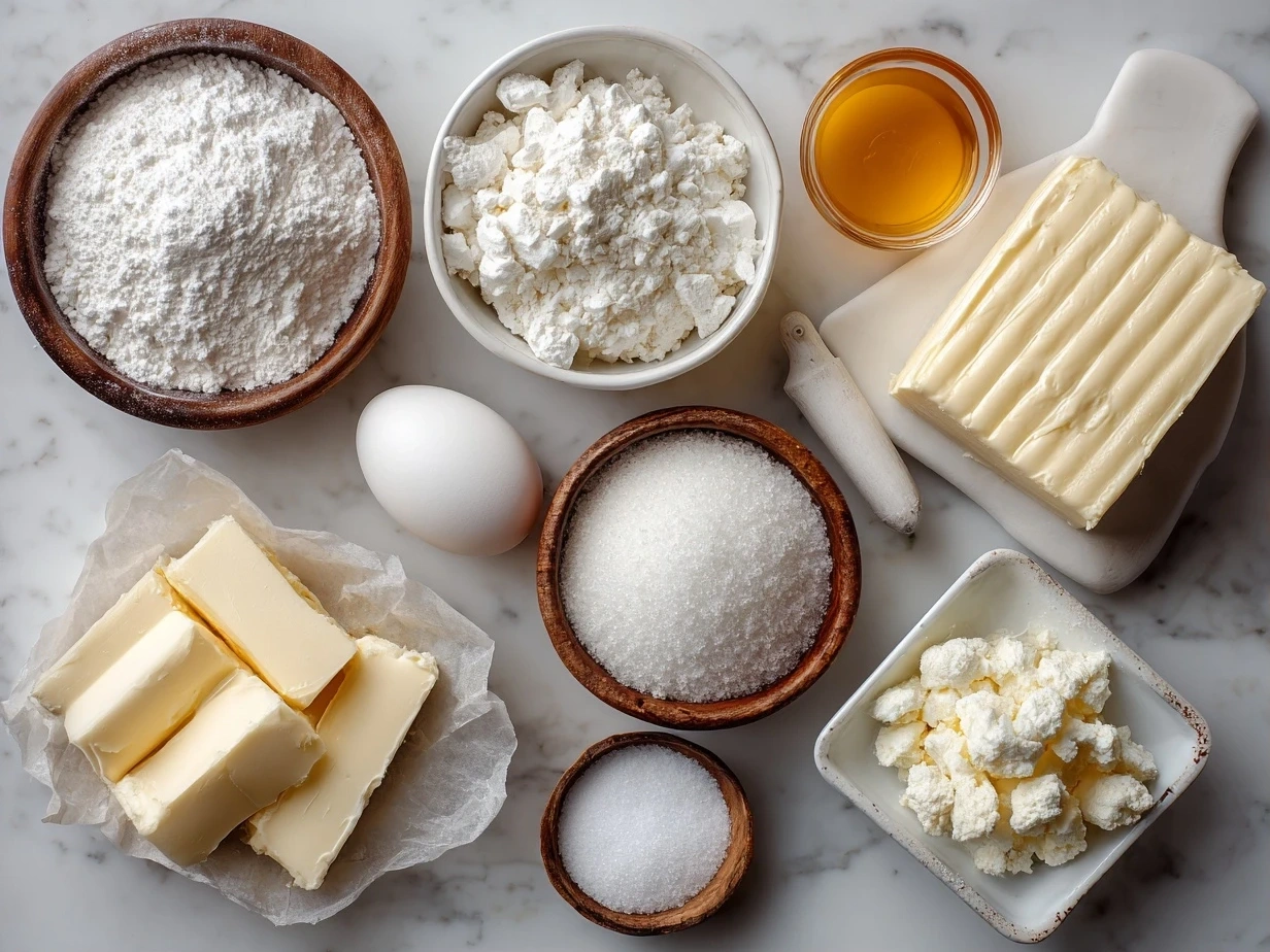 Ingredients laid out for French Butter Cake