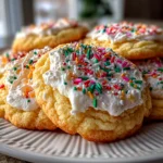 Amateur kitchen, taken with iPhone 14. Close-up slight angle of homemade Sugar Cookies on white plate. Fresh vibrant --ar 4:3 --style raw --s 240