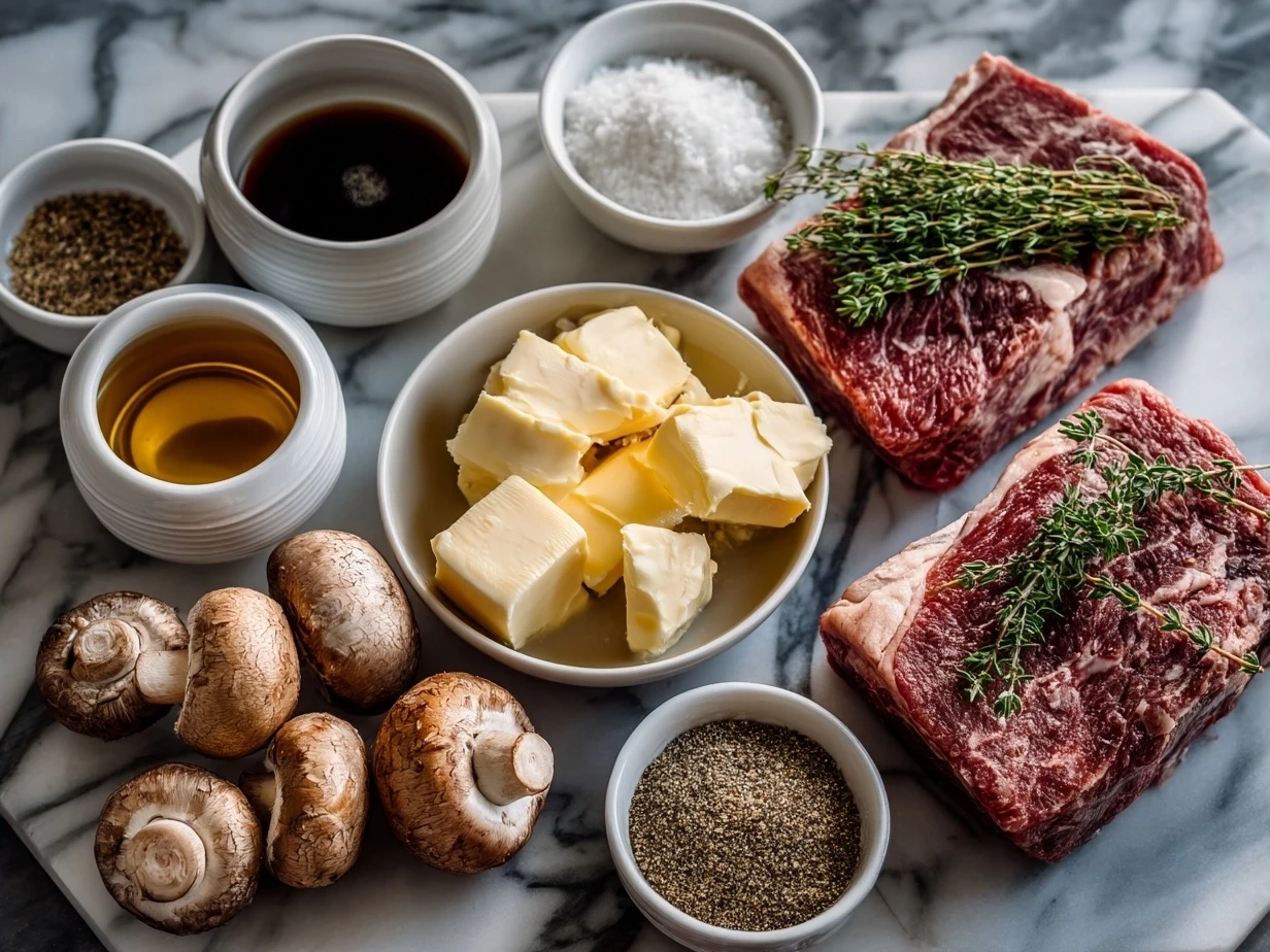 Ingredients for Apple Cider Braised Short Ribs with Rosemary Mashed Sweet Potatoes
