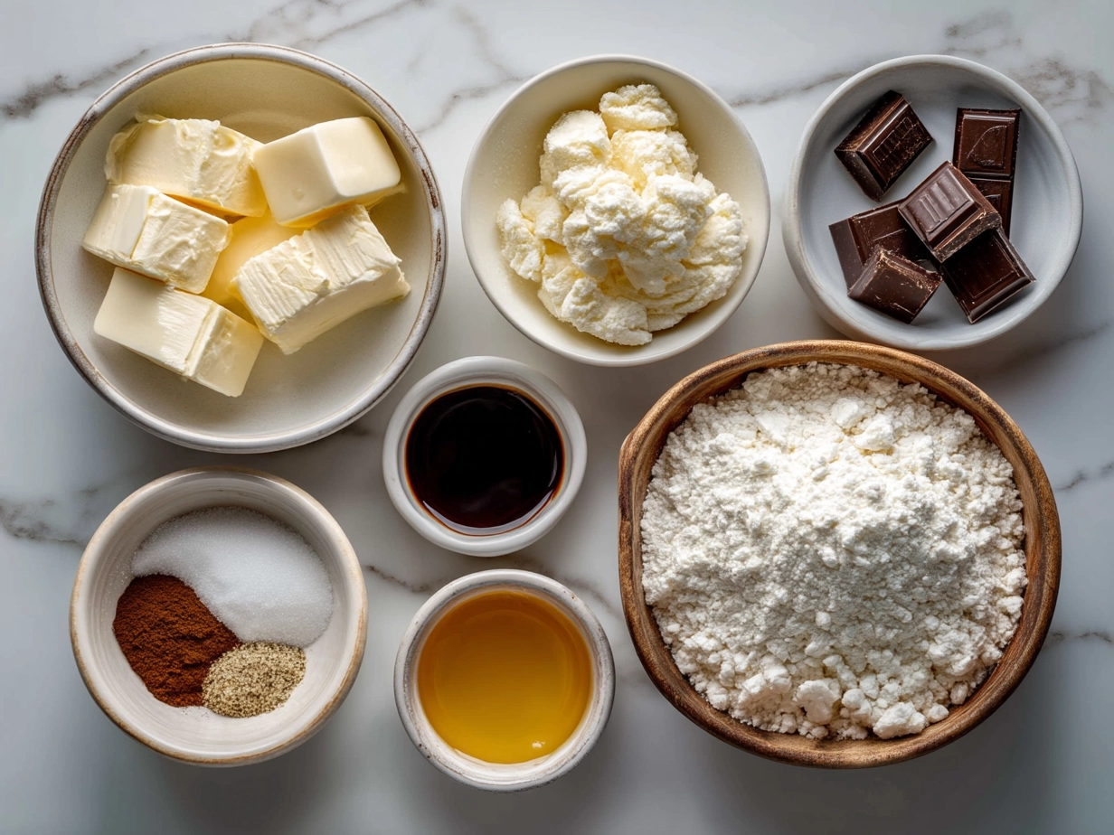 Ingredients for Cheesecake Slab laid out on a kitchen counter