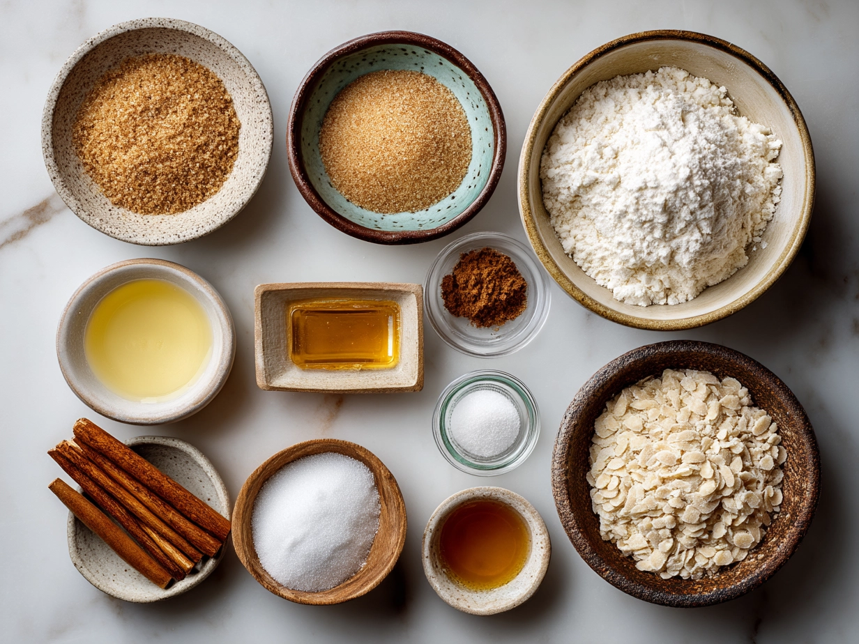 Ingredients for Cinnamon Sugar Snowball Cookies