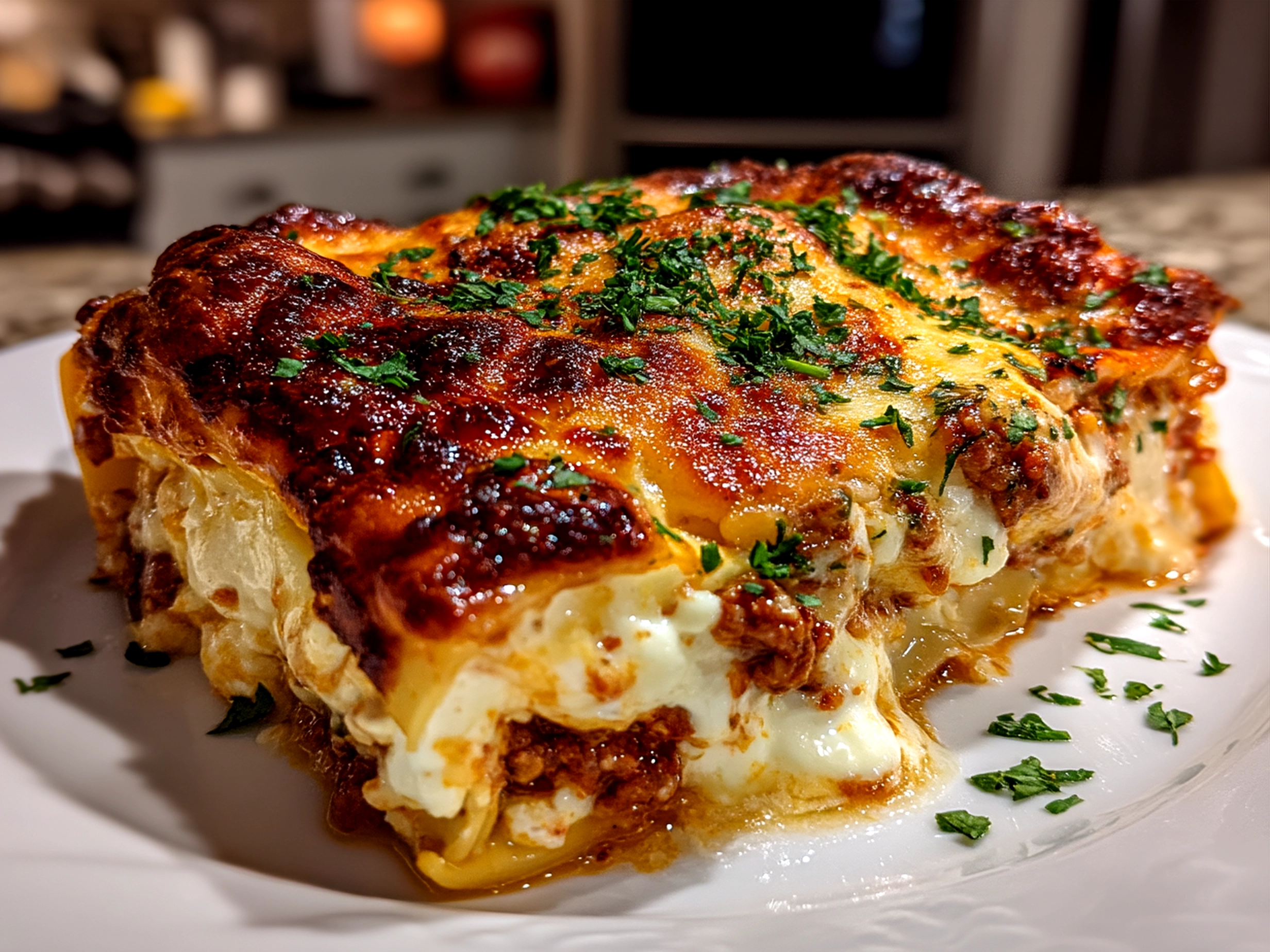Classic Lasagna served with fresh green salad