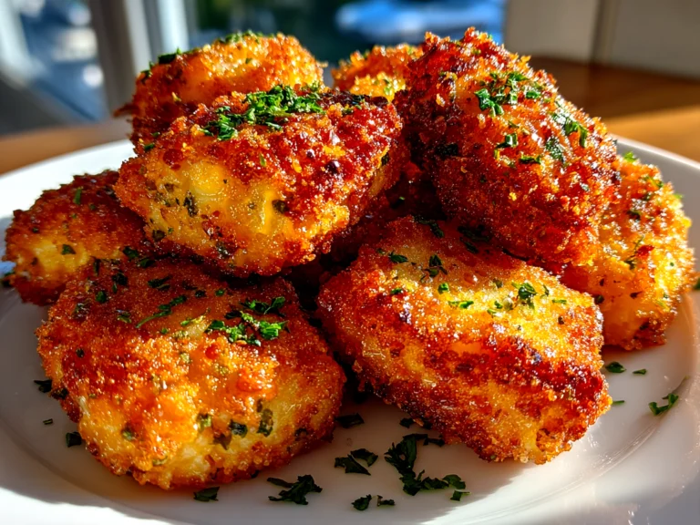 Comforting homemade Jalapeno Corn Nuggets on vintage plate