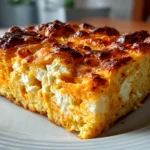 Delicious Pumpkin Cottage Cheese Bake on white plate