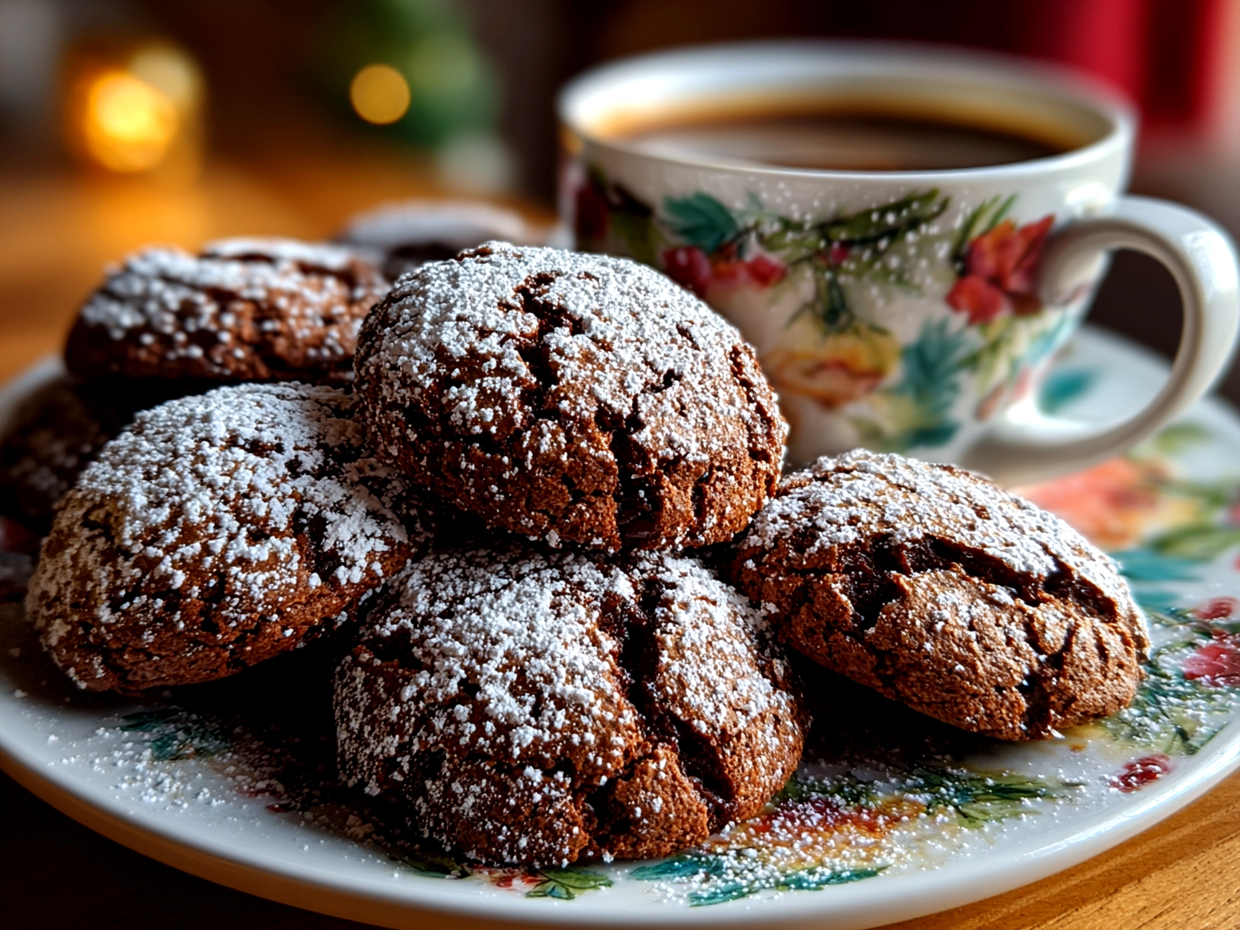 Freshly prepared hot chocolate cookies treat on white plate