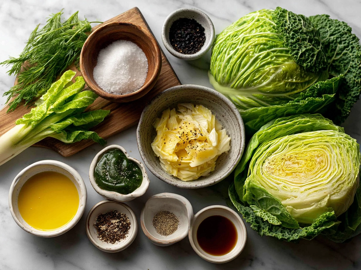 Ingredients for Rosenkohl in Frischkse-Senfsauce: Brussels sprouts, cream cheese, mustard, onion, butter, vegetable broth