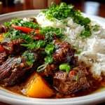 Slow Cooker Garlic Butter Beef close-up on white plate