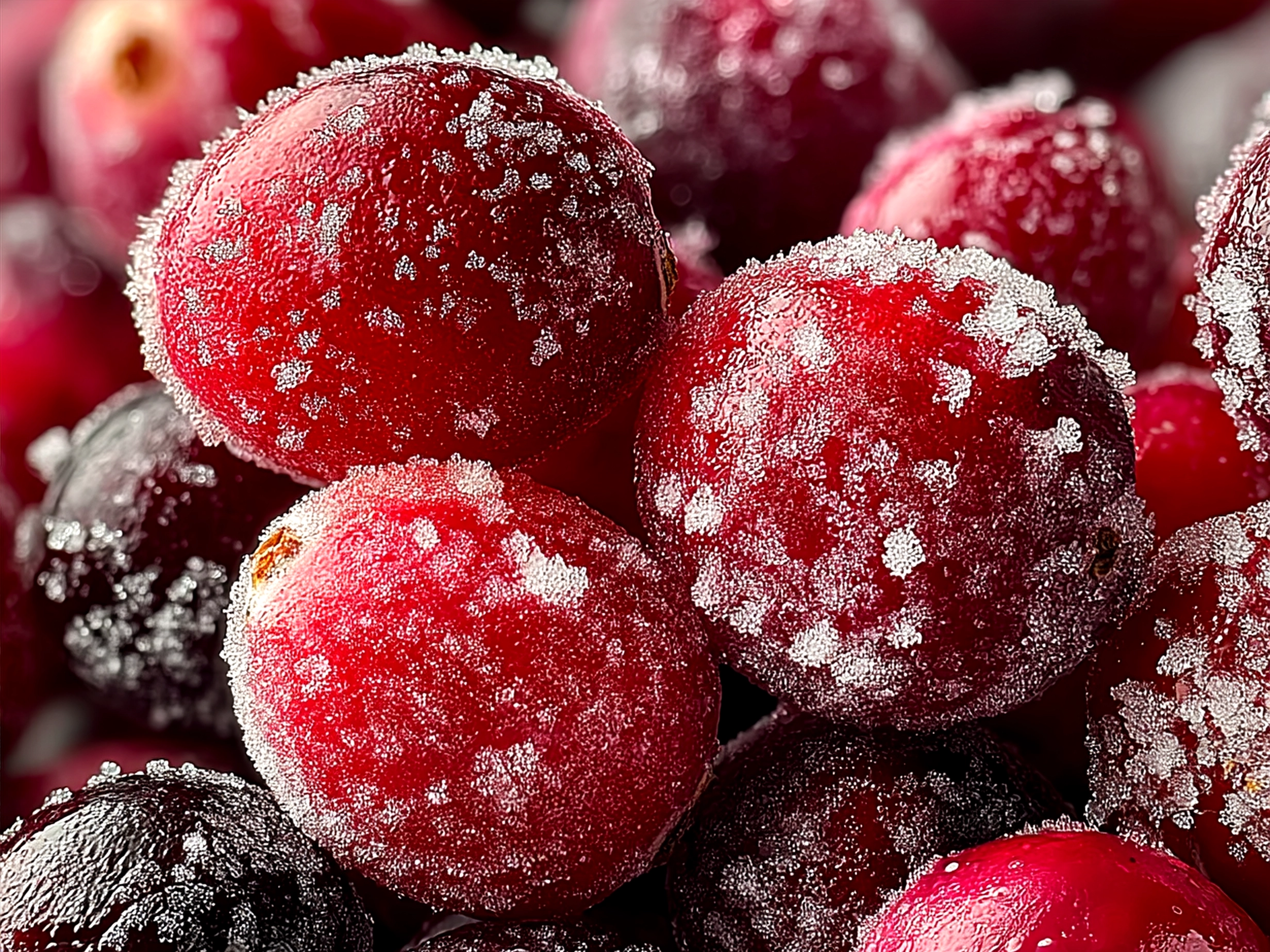 Glass of Sugared Candied Cranberries Soda garnished with mint leaves